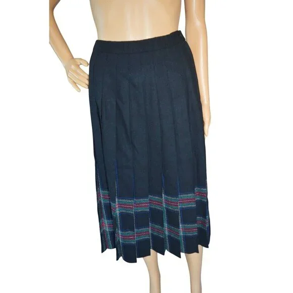 Vintage Pendleton Plaid Wool Coquette Pleated Skirt Women's Size 4 Made in USA - Picture 5 of 5